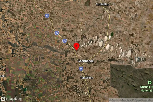 Cranbrook,Western Australia Satellite Map