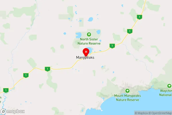 Manypeaks,Western Australia Area Map