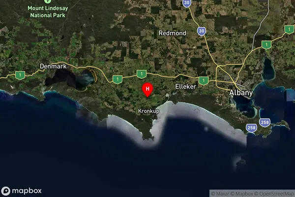 Kronkup,Western Australia Satellite Map