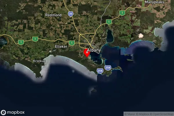 Torndirrup,Western Australia Satellite Map