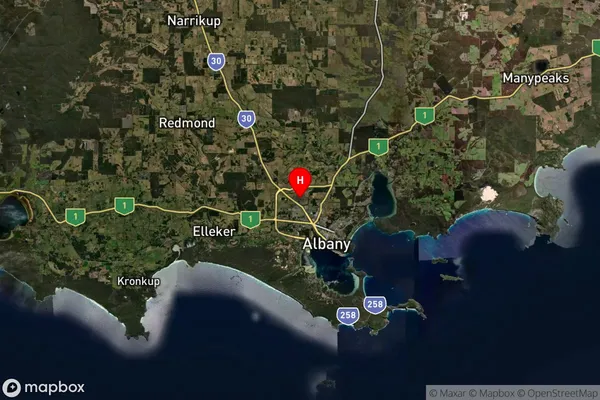 Warrenup,Western Australia Satellite Map