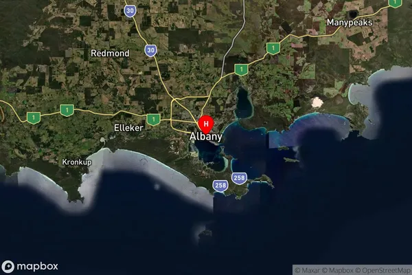 Albany Dc,Western Australia Satellite Map