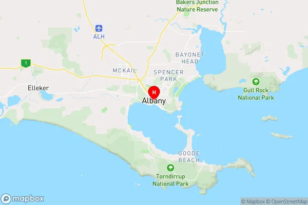 Albany Dc,Western Australia Area Map