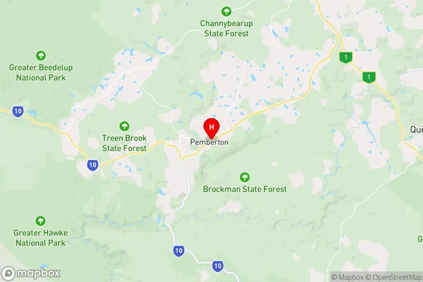 Pemberton,Western Australia Area Map