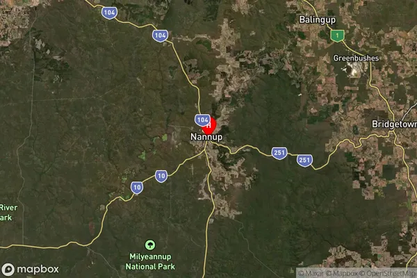 Nannup,Western Australia Satellite Map