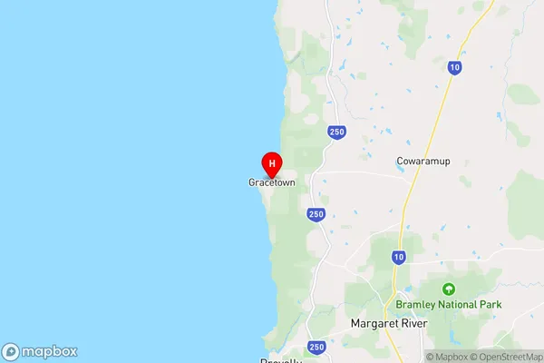 Gracetown,Western Australia Area Map