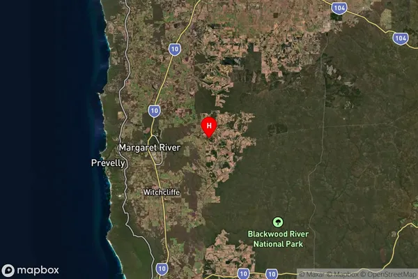 Rosa Brook,Western Australia Satellite Map