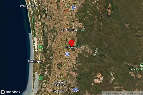 Harvey,Western Australia Satellite Map