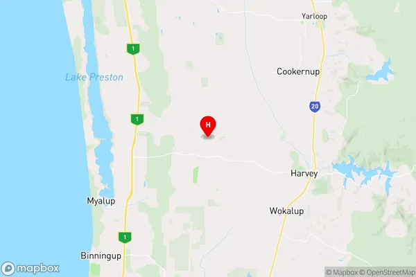 Uduc,Western Australia Area Map