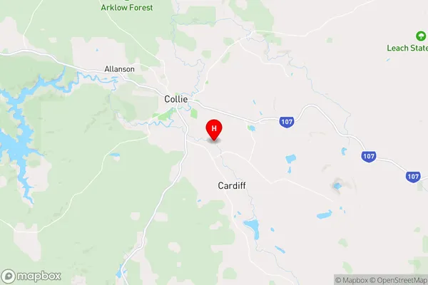 Collie Burn,Western Australia Area Map