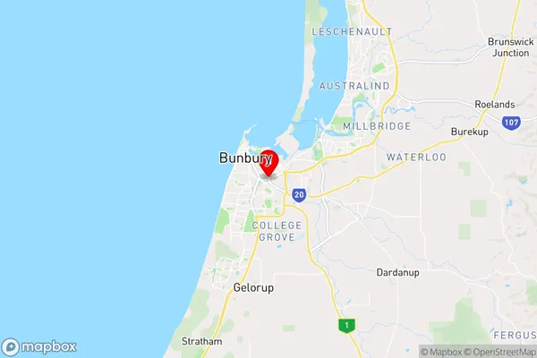 East Bunbury,Western Australia Area Map