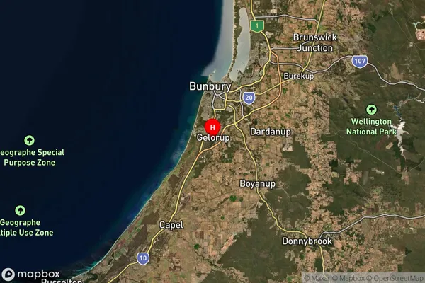 Gelorup,Western Australia Satellite Map