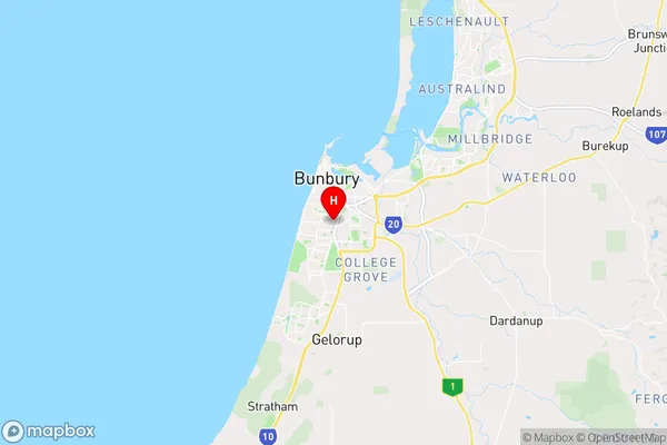 South Bunbury,Western Australia Area Map