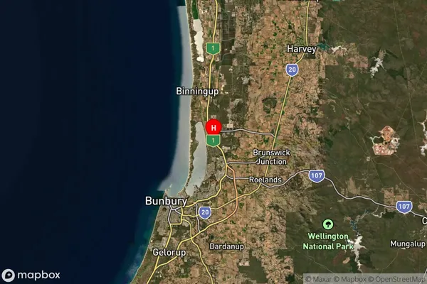 Leschenault,Western Australia Satellite Map