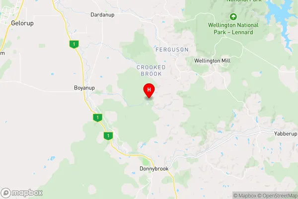 Crooked Brook,Western Australia Area Map