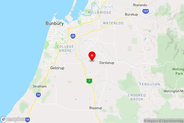 Dardanup,Western Australia Area Map