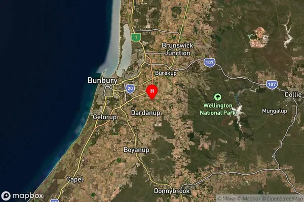 Paradise,Western Australia Satellite Map