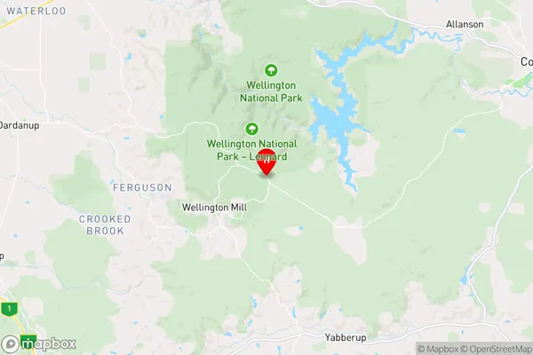 Wellington Forest,Western Australia Area Map