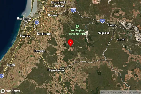 Wellington Mill,Western Australia Satellite Map