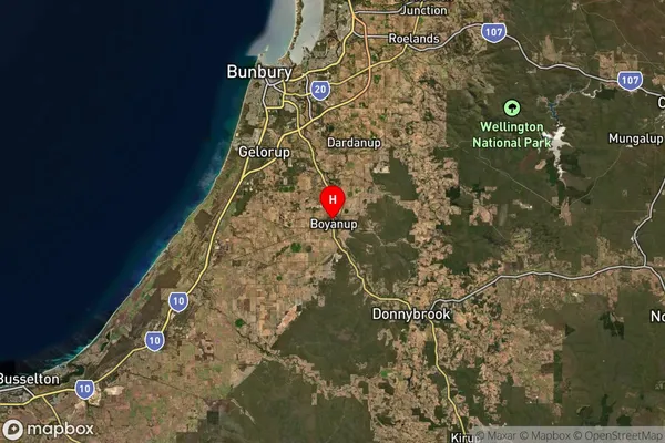 Boyanup,Western Australia Satellite Map