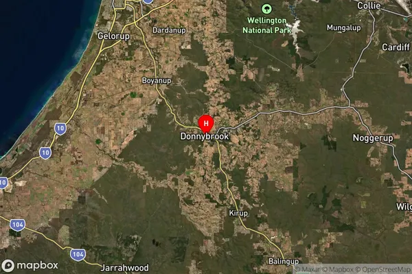 Donnybrook,Western Australia Satellite Map