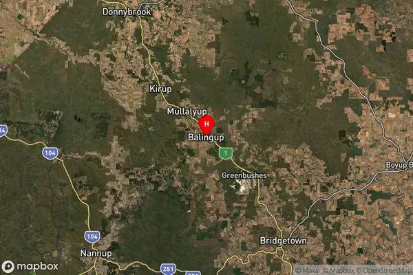 Balingup,Western Australia Satellite Map