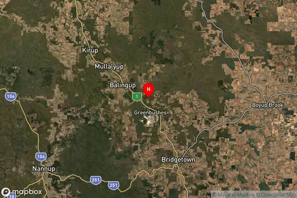 North Greenbushes,Western Australia Satellite Map