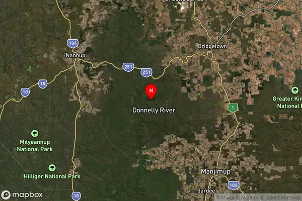 Donnelly River,Western Australia Satellite Map