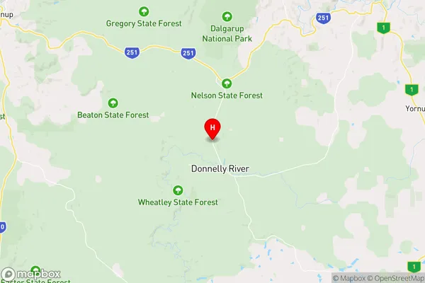 Donnelly River,Western Australia Area Map