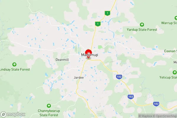 Manjimup,Western Australia Area Map