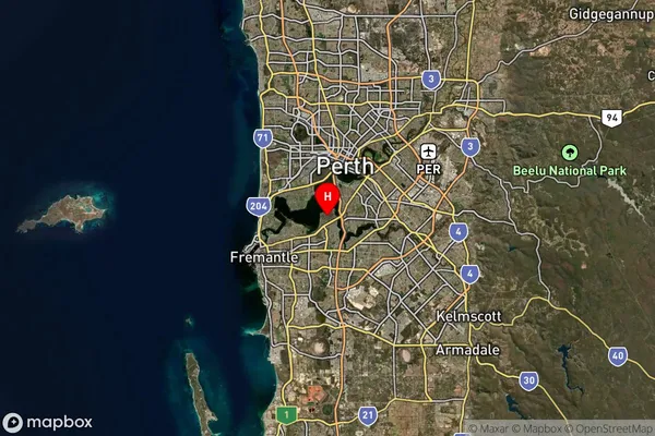 Applecross,Western Australia Satellite Map
