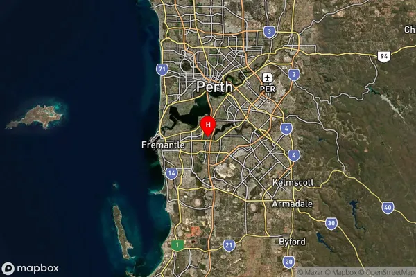 Brentwood,Western Australia Satellite Map