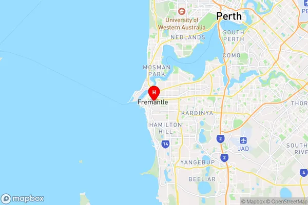 Fremantle,Western Australia Area Map