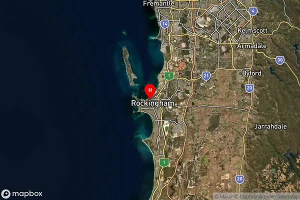 Rockingham,Western Australia Satellite Map