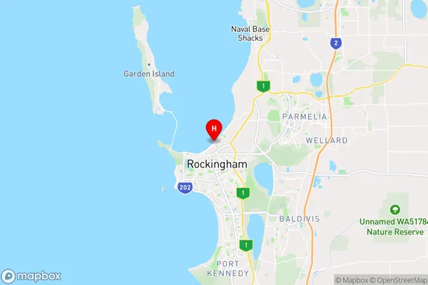 Rockingham Beach,Western Australia Area Map