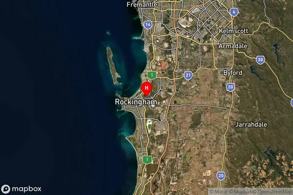 Rockingham Dc,Western Australia Satellite Map