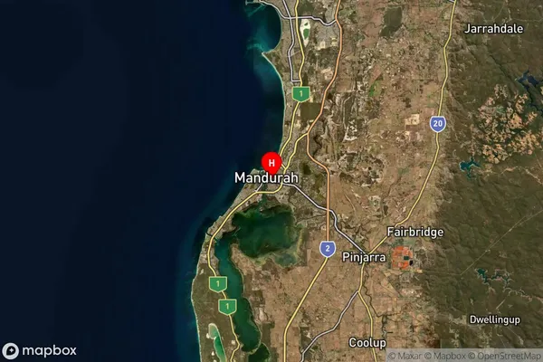 Mandurah Dc,Western Australia Satellite Map