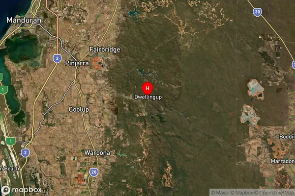 Dwellingup,Western Australia Satellite Map