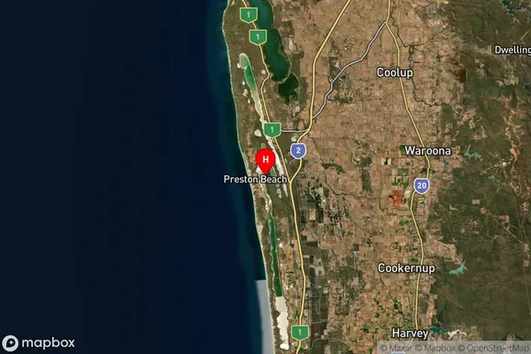 Preston Beach,Western Australia Satellite Map