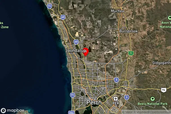 Hocking,Western Australia Satellite Map