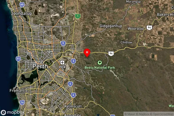 Darlington,Western Australia Satellite Map