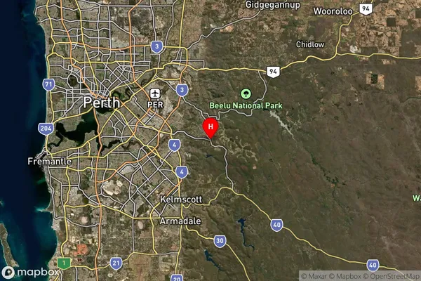 Carmel,Western Australia Satellite Map