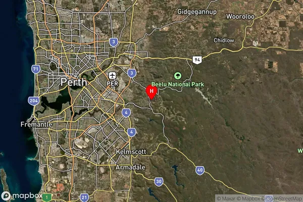 Walliston,Western Australia Satellite Map