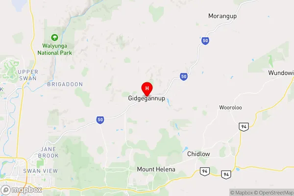 Gidgegannup,Western Australia Area Map