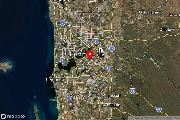 Carlisle,Western Australia Satellite Map