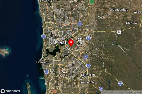 Carlisle North,Western Australia Satellite Map