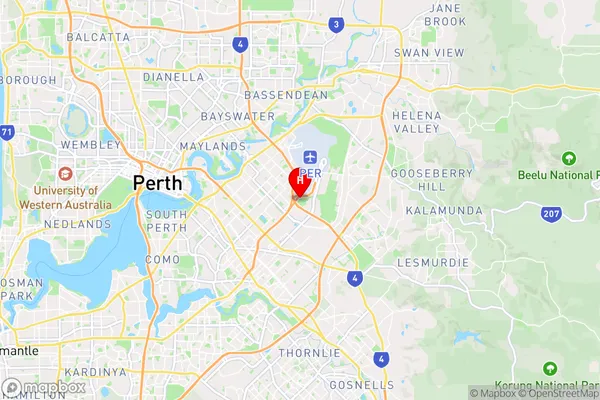 Perth Airport,Western Australia Area Map