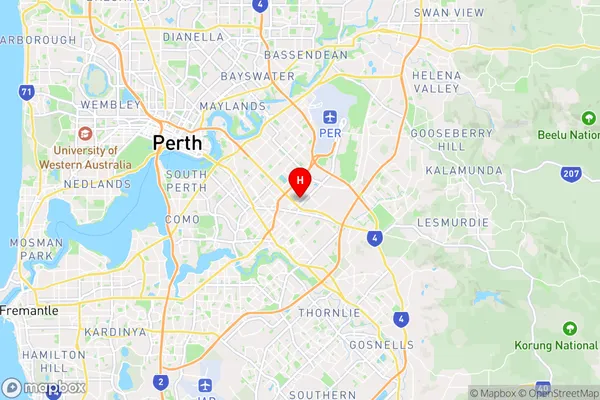 Welshpool Dc,Western Australia Area Map