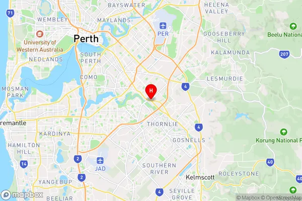 Beckenham,Western Australia Area Map