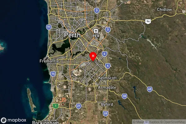 Thornlie,Western Australia Satellite Map